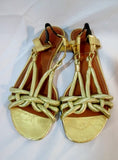 Womens LANVIN ETE 2010 GOLD ROPE SANDAL Flat Shoe 38 / 7.5 Slip-on