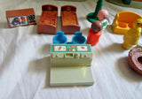 Vintage 1974 FISHER PRICE 938 SESAME STREET Little People Playset Furniture Accessories +