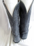 Womens LUCCHESE 1883 Western Cowboy 75407 Leather BOOTS BLACK 8 Rocker Riding
