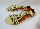 Womens LANVIN ETE 2010 GOLD ROPE SANDAL Flat Shoe 38 / 7.5 Slip-on