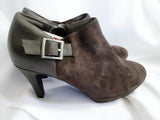 NEW Womens CLARKS Suede High Heel Ankle CUBAN BOOTS BROWN 7.5 Booties Shoe