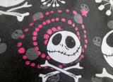 NIGHTMARE BEFORE CHRISTMAS SKULL CROSSBONES Bag Hobo Purse BLACK WHITE PINK Star