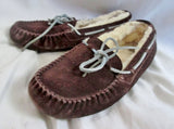 Womens UGG AUSTRALIA Uggs 5133 DAKOTA Suede Leather Moc 9 BROWN Shearling