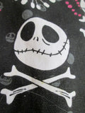NIGHTMARE BEFORE CHRISTMAS SKULL CROSSBONES Bag Hobo Purse BLACK WHITE PINK Star