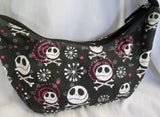 NIGHTMARE BEFORE CHRISTMAS SKULL CROSSBONES Bag Hobo Purse BLACK WHITE PINK Star