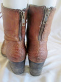 Womens STEVE MADDEN LEATHER BOOT GRANNY Victorian Steampunk BROWN 8 GLACER