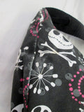 NIGHTMARE BEFORE CHRISTMAS SKULL CROSSBONES Bag Hobo Purse BLACK WHITE PINK Star