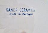 HABITAT PORTUGAL OVAL EMBOSSED 19" Ceramic Pottery SERVING PLATTER TRAY LEAF WHITE