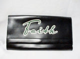NWT NEW GOTTA HAVE FAITH Jil Sander Maia Leather Clutch Purse Bag Appliquéd