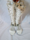 Womens BRECKELLE'S Caged Boot FETISH WHITE 6.5 Mesh Steampunk