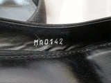 LOUIS VUITTON Satin Pump Shoe Metallic Logo Cap Toe Stud 36 6 BLACK Womens