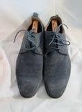 Mens KENNETH COLE REACTION Suede Wingtip Oxford Shoe 12 BLUE Loafer Leather
