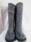 Womens Ladies MUKLUKS Sweater Boots Knit GRAY Cardy Outdoor Shoes 7 Slippers