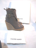 NEW PIERRE HARDY GRAIN CALF Ankle Boot Bootie 37 TAUPE BROWN NIB