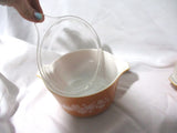 Vintage 1970s Pyrex Set BUTTERFLY GOLD 473-B 1 QT Bowls Casserole w Lids!