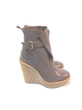 NEW PIERRE HARDY GRAIN CALF Ankle Boot Bootie 37 TAUPE BROWN NIB