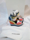 NEW PIERRE HARDY PLATFORM WEDGE Heel Shoe Sandal MULTI 37 6.5 Canvas Stripe
