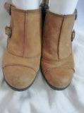 Womens BORN ANKLE BOOT BOC BUCKLE Zip Leather Shoe Bootie 7.5 BROWN Boho
