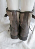 Womens XXI Vegan Canvas Faux Leather Ankle BOOTS Booties BROWN 10 Ren Faire