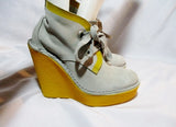 PIERRE HARDY PLATFORM Suede WEDGE Heel BOOTIE Shoe 36 6 GRAY Womens