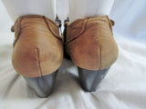 Womens BORN ANKLE BOOT BOC BUCKLE Zip Leather Shoe Bootie 7.5 BROWN Boho