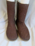 Womens UGG AUSTRALIA 5857 CLASSIC CROCHET KNIT Sweater BOOT BROWN 9 CHOCOLATE