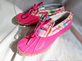 Kids Girl Youth SPERRY TOP-SIDER DUCKIE Wellies Rain Duck Boots Shoes PINK 5 PLAID Vegan