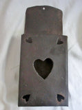 Vtg Handmade HEART METAL Box Wall Organizer Retail Home Display Rustic Mailbox