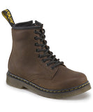 JUNIOR DOC MARTENS DELANEY WYOMING LEATHER Combat BOOT BROWN 3 Ankle Shoe Chukka AIRWAIR