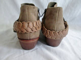 Womens SAM EDELMAN POSEY LEATHER Suede Ankle BOOT Booties Shoe BEIGE 7.5