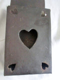 Vtg Handmade HEART METAL Box Wall Organizer Retail Home Display Rustic Mailbox