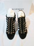 NEW Womens GIVENCHY Suede Leather High Heel Sandal Shoe 36 / 6 BLACK Eyelet $1179