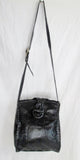 SONDRA ROBERTS Shoulder Bag Suede Leather Cross Body Messenger BLACK DOT