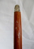 Vintage Carved Wood Walking Stick Cane Metal Top Travel Hiking Trekking Folk Art