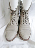Womens 1937 Footwear ITALY Suede LEATHER Steampunk Ankle BOOT Booties 8 BEIGE Desert