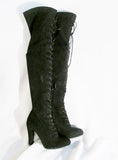 Womens FOREVER Thigh Stiletto Boots FETISH Party Victorian Witch BLACK 7.5 Kinky Tall