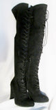 Womens FOREVER Thigh Stiletto Boots FETISH Party Victorian Witch BLACK 7.5 Kinky Tall