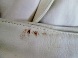 PHILLIPPE leather hobo satchel shoulder signature bag handbag WHITE purse boho
