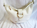 PHILLIPPE leather hobo satchel shoulder signature bag handbag WHITE purse boho