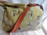 TRAVEL BY SHARIF Original Crossbody Satchel ATLAS MAP GLOBE Bag Hipster BROWN GREEN