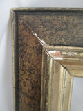 Antique Carved GESSO Wood Picture Frame Art GILT BROWN Holds 8 x 10" Wall Handmade