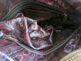 TIGNANELLO CROC Leather Shoulder Bag Handbag Satchel Tote CAMEL BROWN Hobo