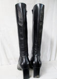 Womens SUDINI NORDSTROM Knee High LEATHER RIDING Moto BOOT 9 BLACK Shoe