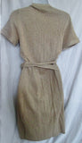 Womens Tevrow + Chase Drop Waist Belt Shirt Wrap Dress S METALLIC GOLD Belt