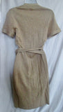 Womens Tevrow + Chase Drop Waist Belt Shirt Wrap Dress S METALLIC GOLD Belt
