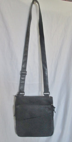 URBAN OXIDE Shoulder Flap Bag Man Purse Messenger Crossbody BLACK Vegan RUBBER