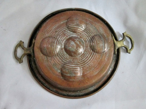Vintage Antique Hammered COPPER EGG POACHER Poach SNAIL PAN POT 7.75" Cooking