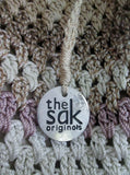 THE SAK Hobo Shoulder Bag Knit Vegan Handbag Purse Hippie Sling BEIGE NATURAL