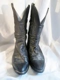 Womens ZODIAC LEATHER Cowboy Slouch BOOT WESTERN BLACK 8.5 EW Boho Rider