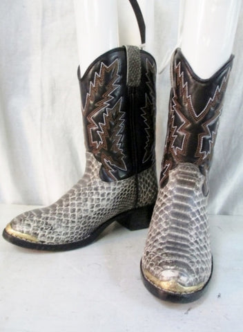 Youth Toddler DURANGO SNAKE PRINT BOOT NATURAL Vegan Cowboy Western BROWN 13.5